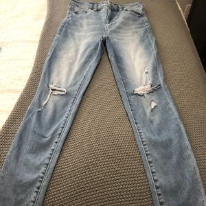 Light wash jeans with small rips